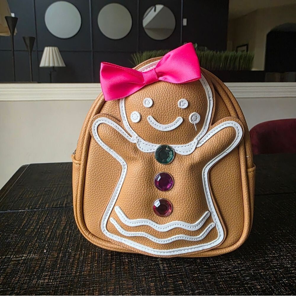 Bath & Body Works GINGERBREAD GIRL Mini Backpack NWOT Christmas 6x6x3